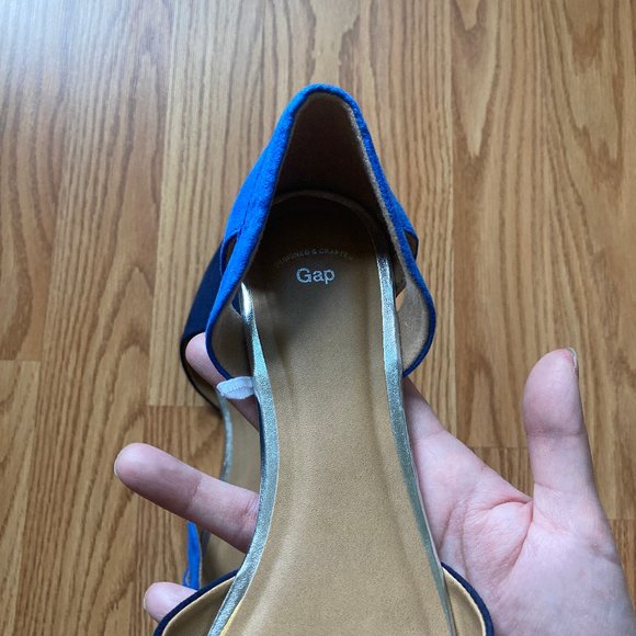 Brand New Women's GAP Two Toned Blue Suede D'orsay Flats Size 8 - Picture 6 of 9